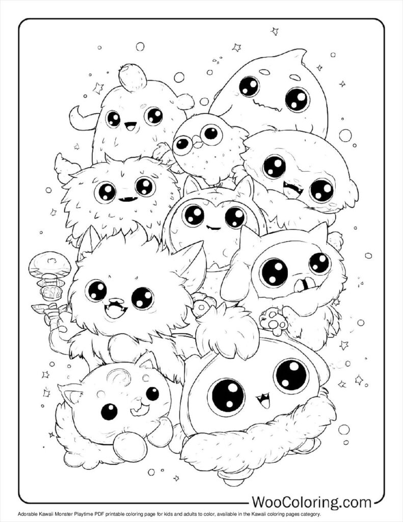 kawaii printable colouring pages