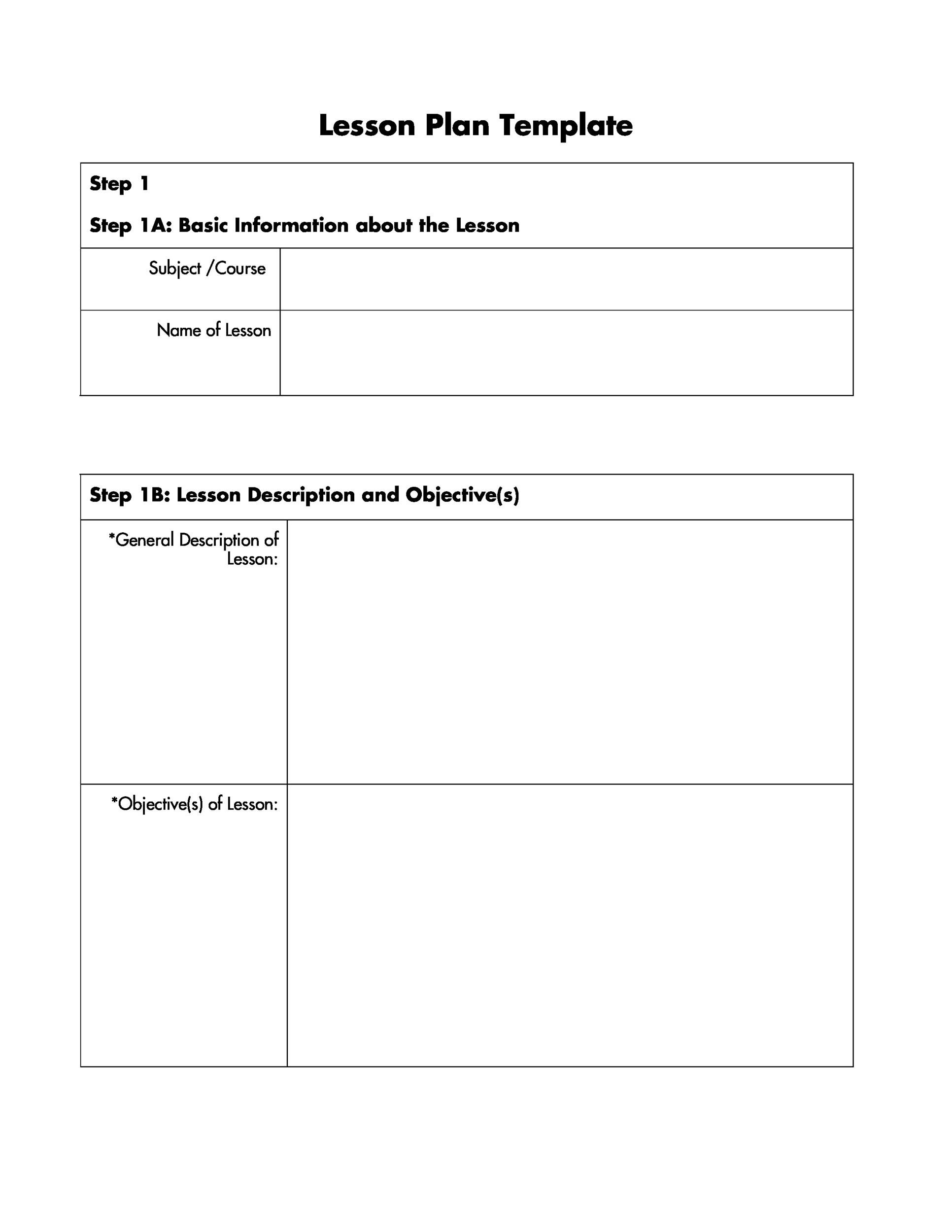 lesson plan template free