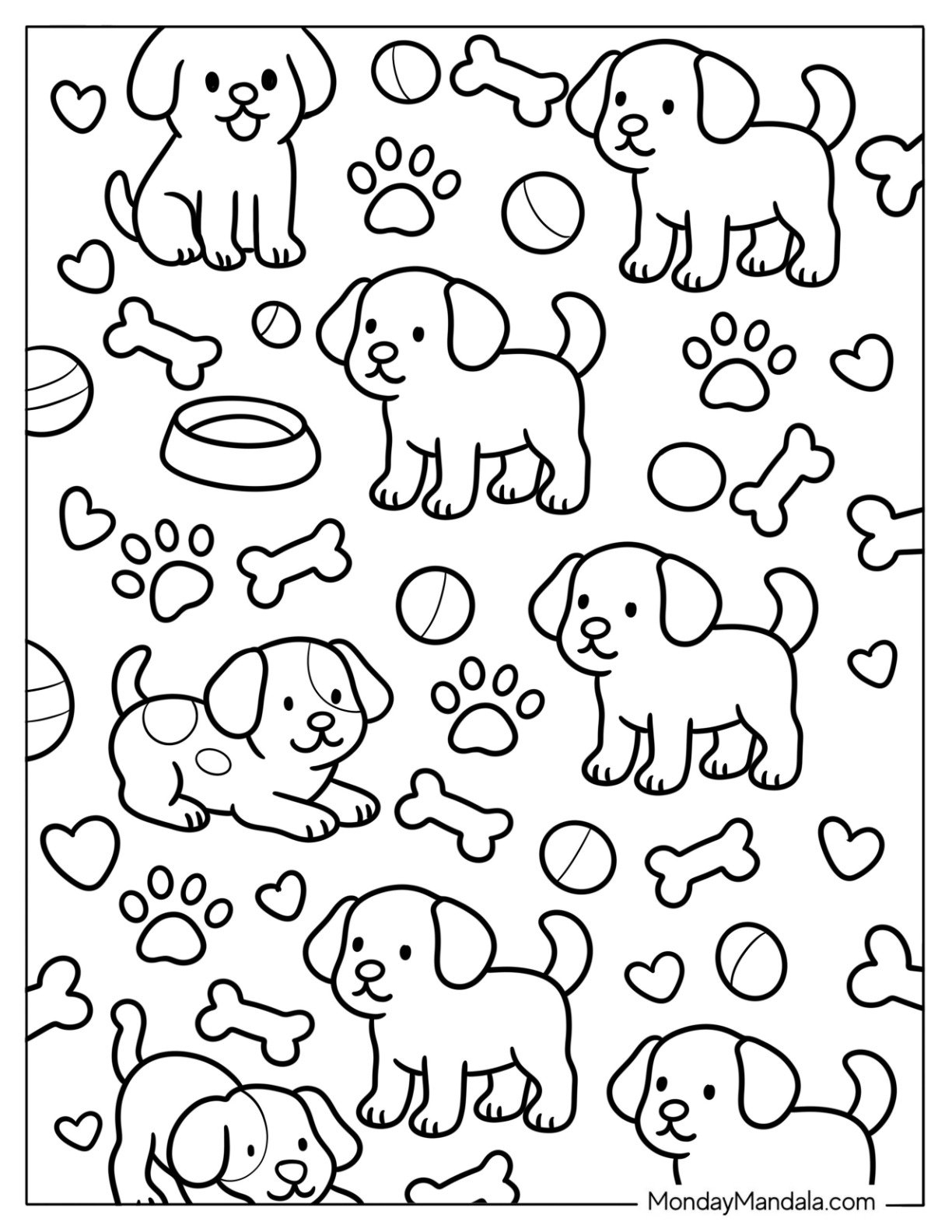 cute puppies coloring pictures