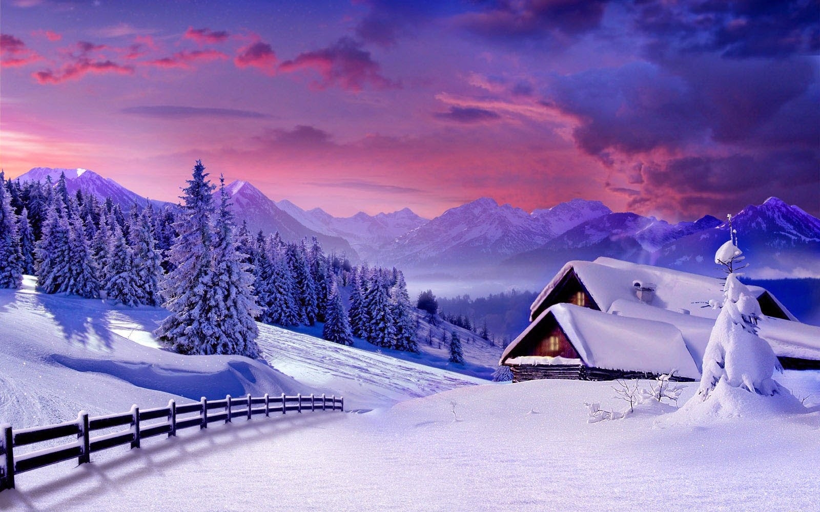  90 Winter Scenery Desktop Wallpapers WallpaperSafari