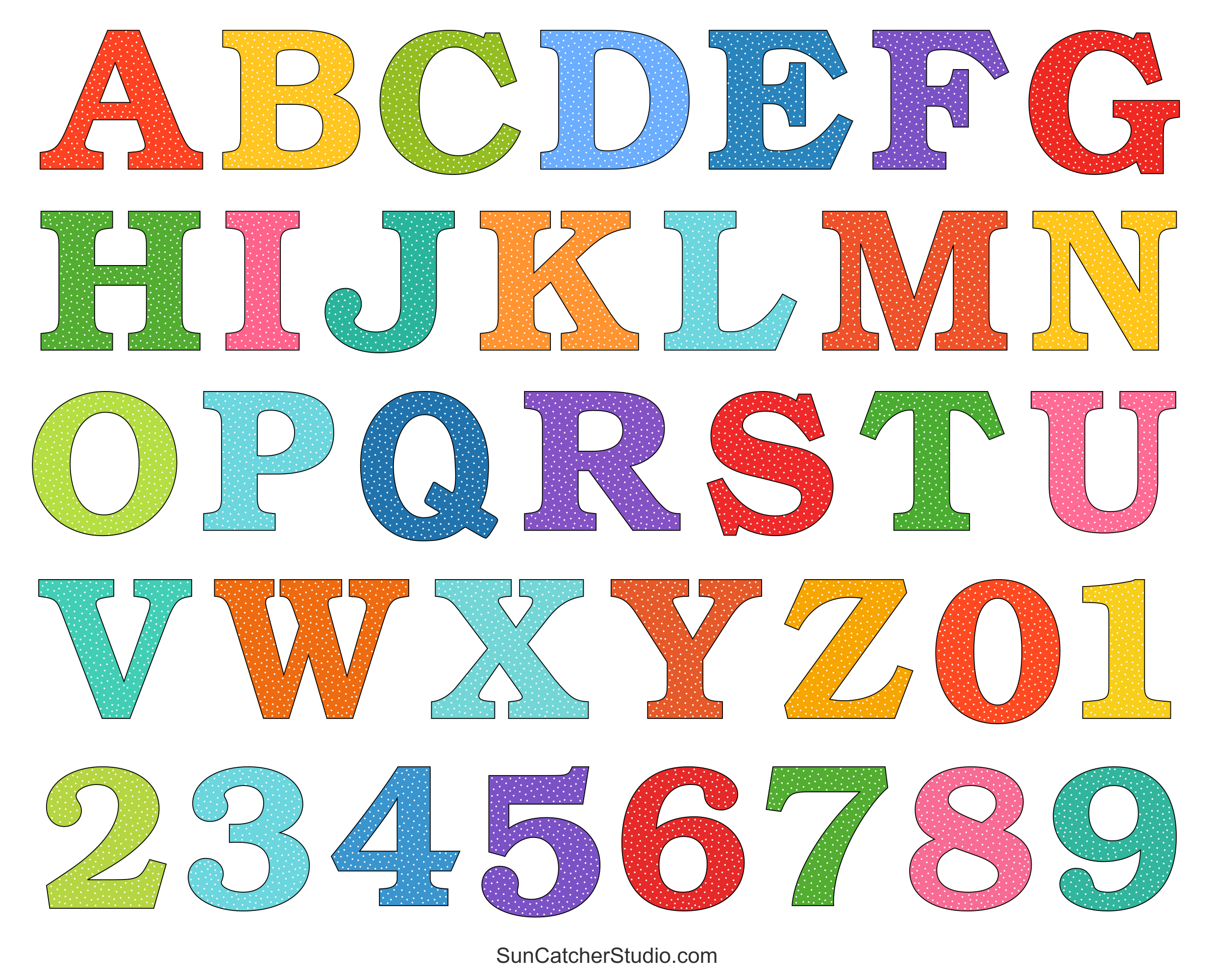 Alphabet Letters And Numbers With A Colorful Polka Dot Design Free Printables Lettering SVG Files Tools Apps Alphabet Letters And Numbers With A Colorful Polka Dot Design Free Printables Lettering SVG Files Tools Apps