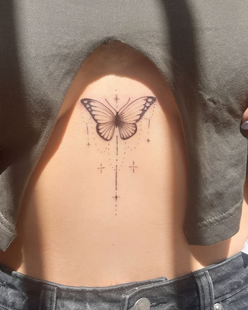 outline of a butterfly tattoo