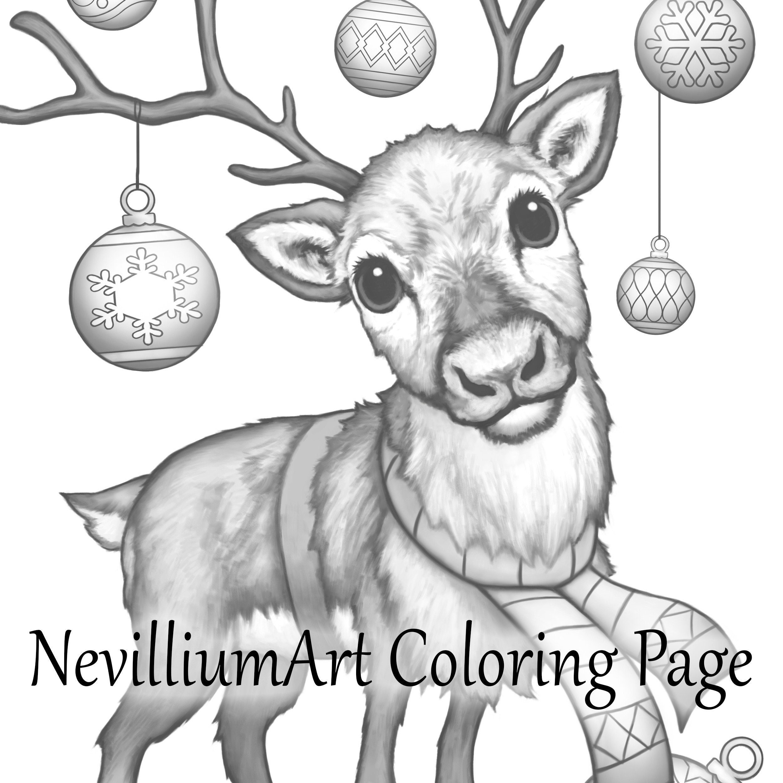 reindeer pictures to color