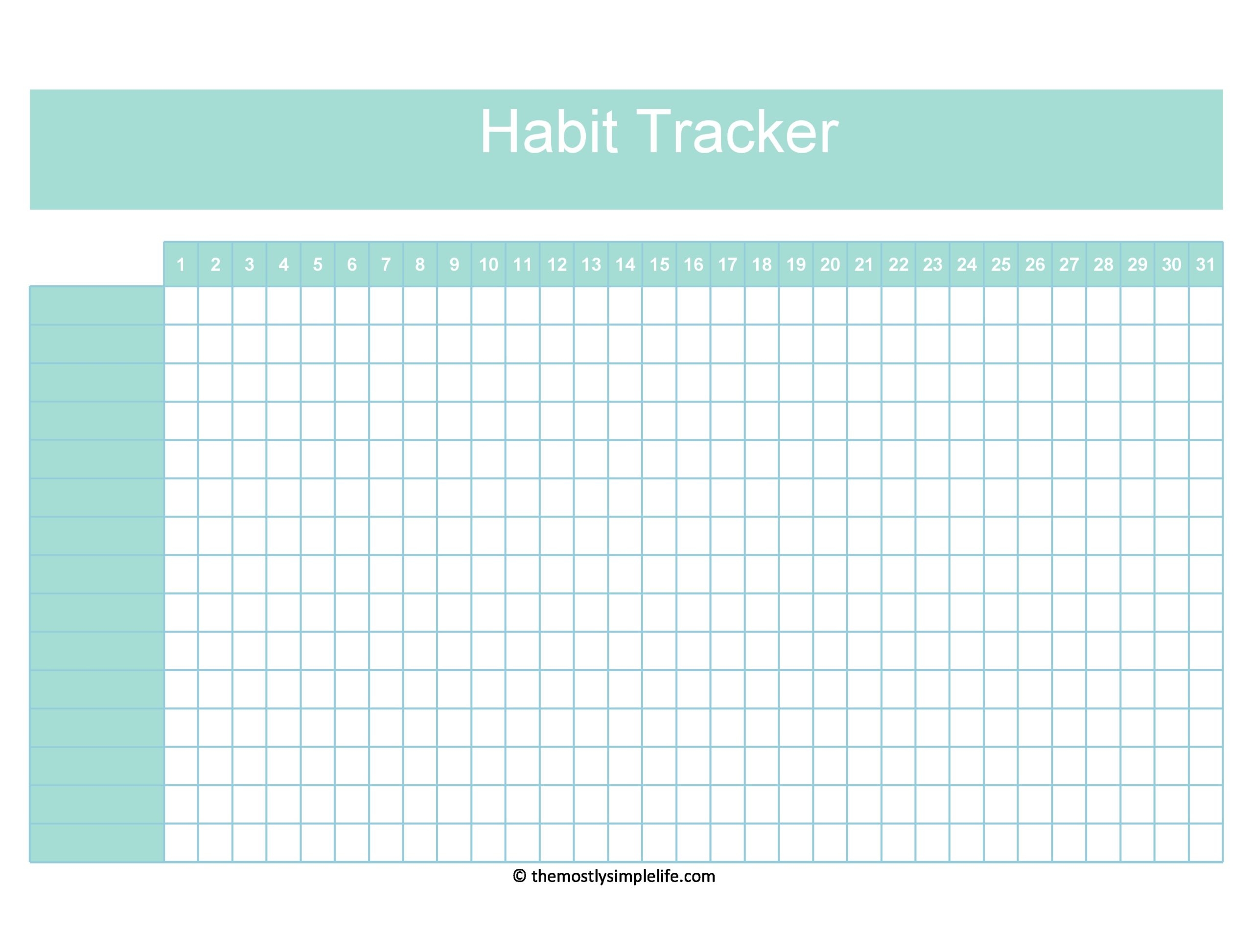 40 Printable Habit Tracker Templates FREE TemplateLab