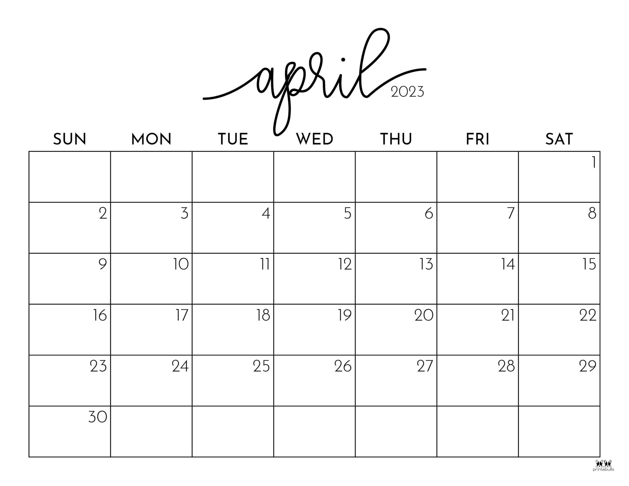 April 2023 Calendars 50 FREE Printables Printabulls