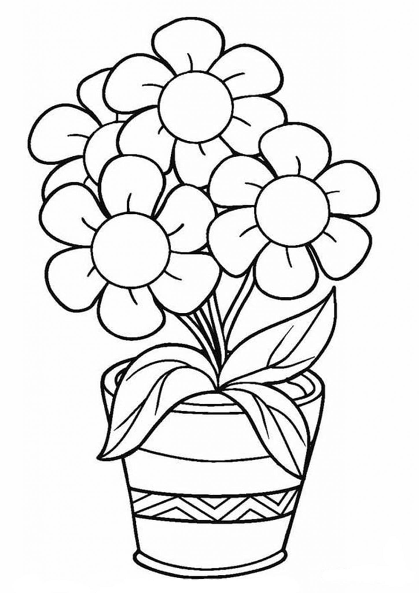 Free Easy To Print Flower Coloring Pages Tulamama Free Easy To Print Flower Coloring Pages Tulamama