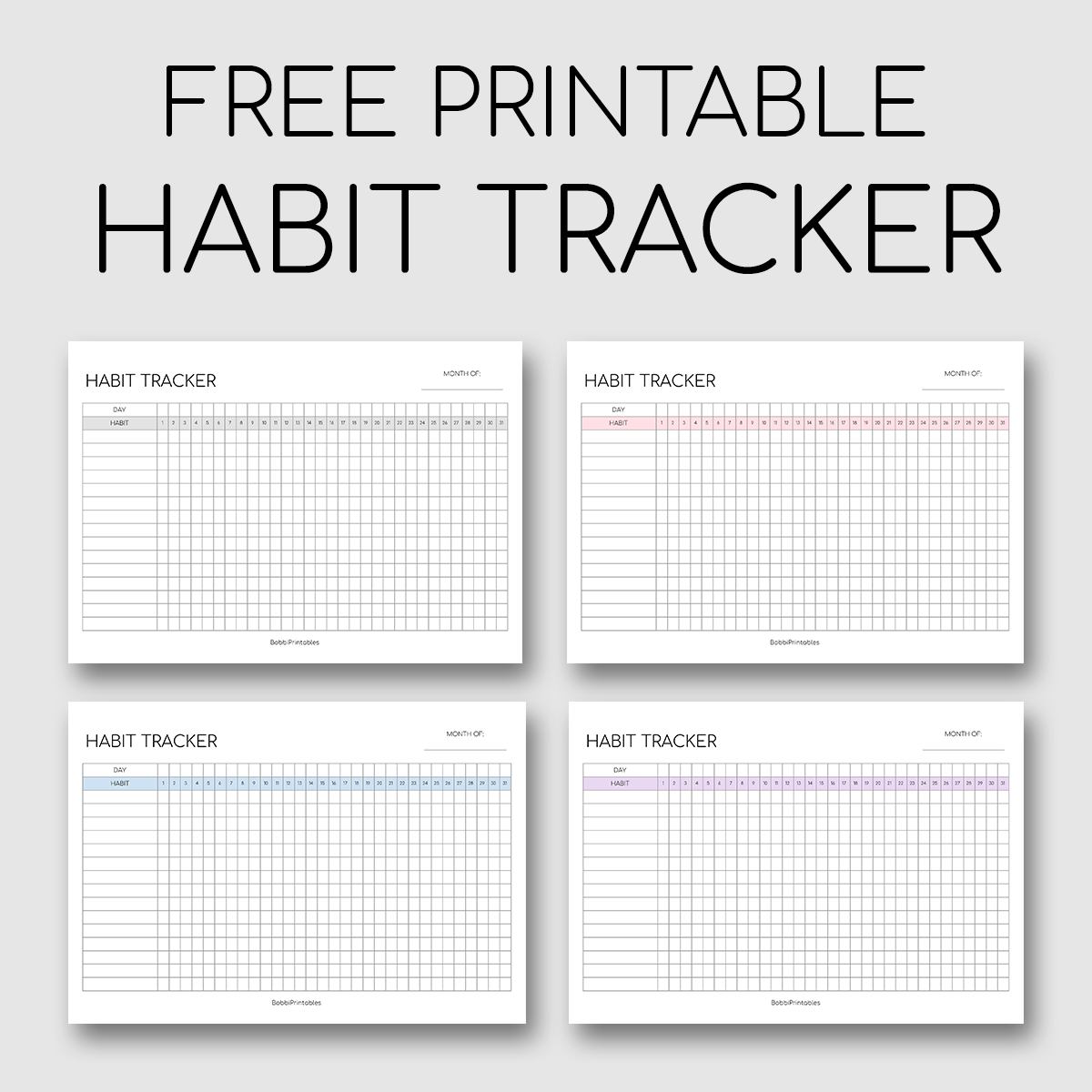 Printable Habit Tracker Template