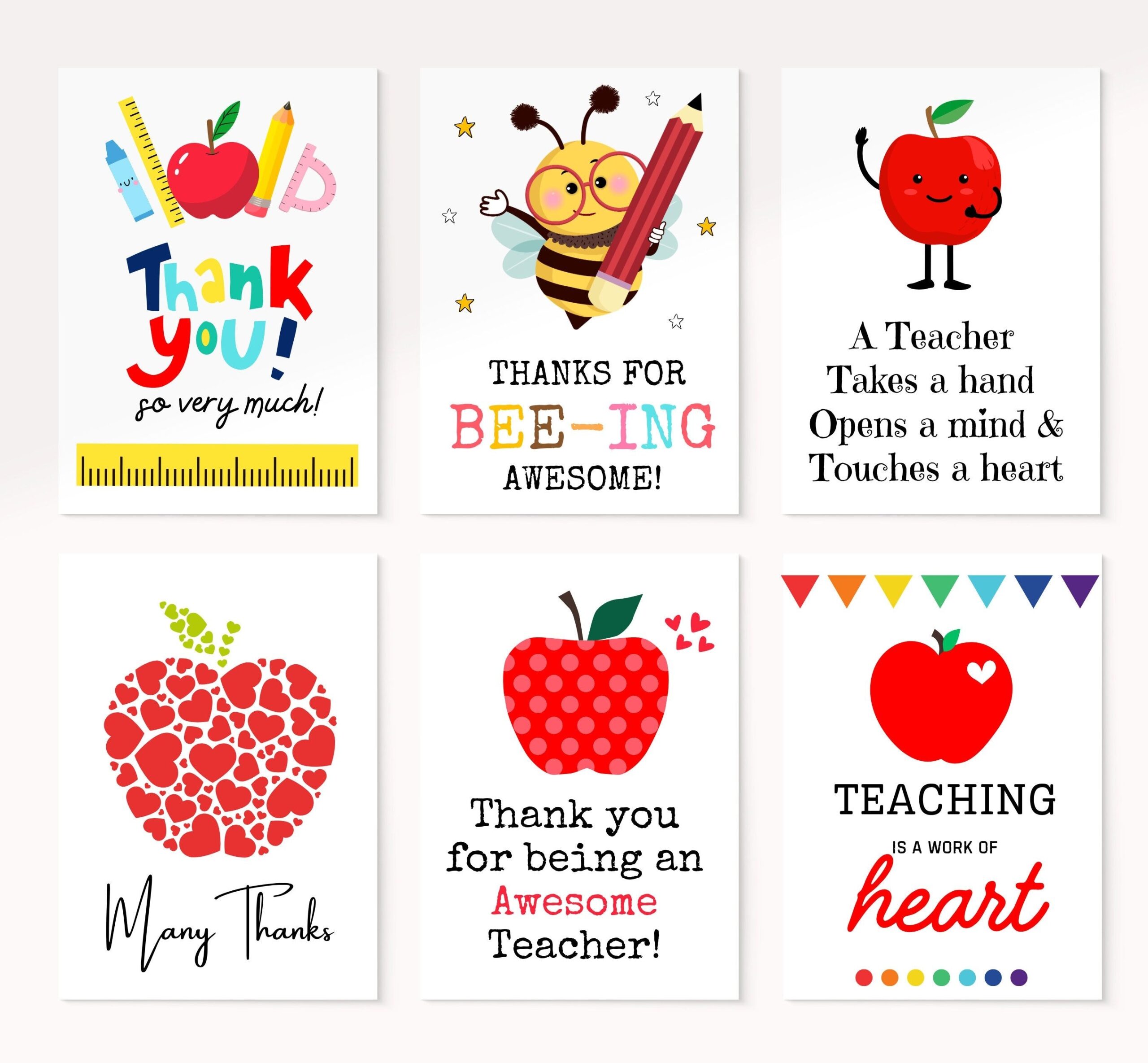 Teacher Appreciation Card Printable Teacher Thank You Card End Of Year 