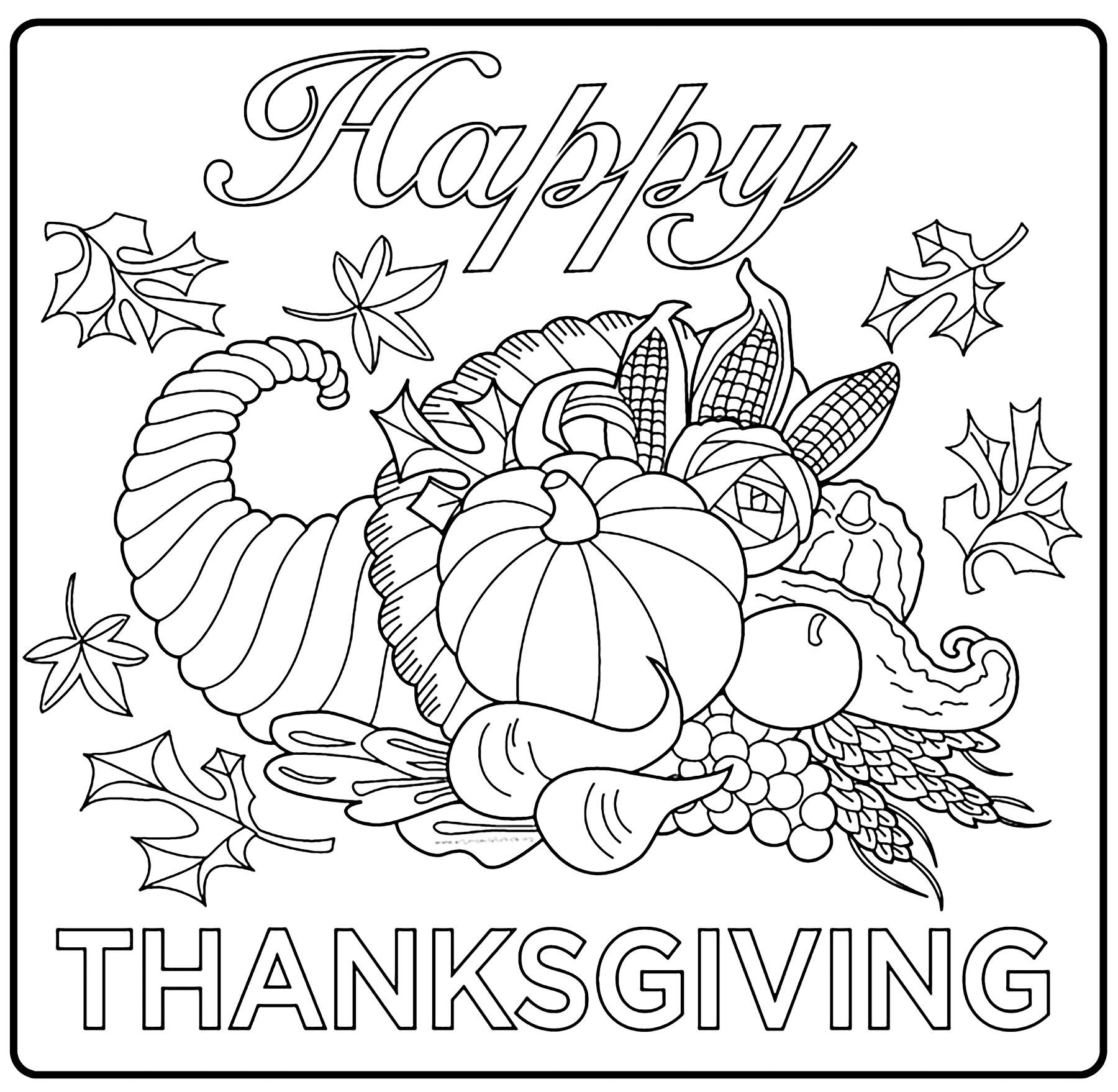 Thanksgiving Coloring Pages Free Printable