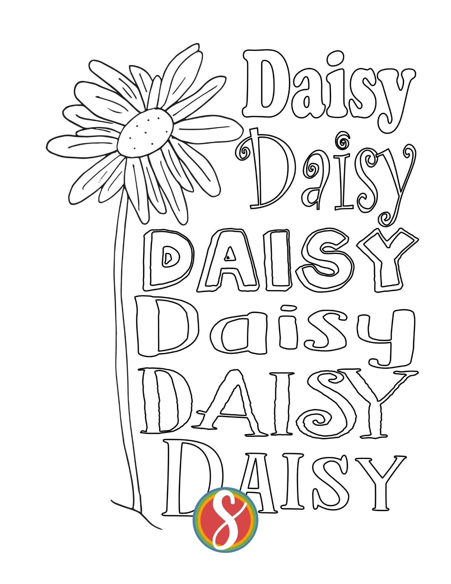 Free Daisy Coloring Pages Stevie Doodles Free Daisy Coloring Pages Stevie Doodles