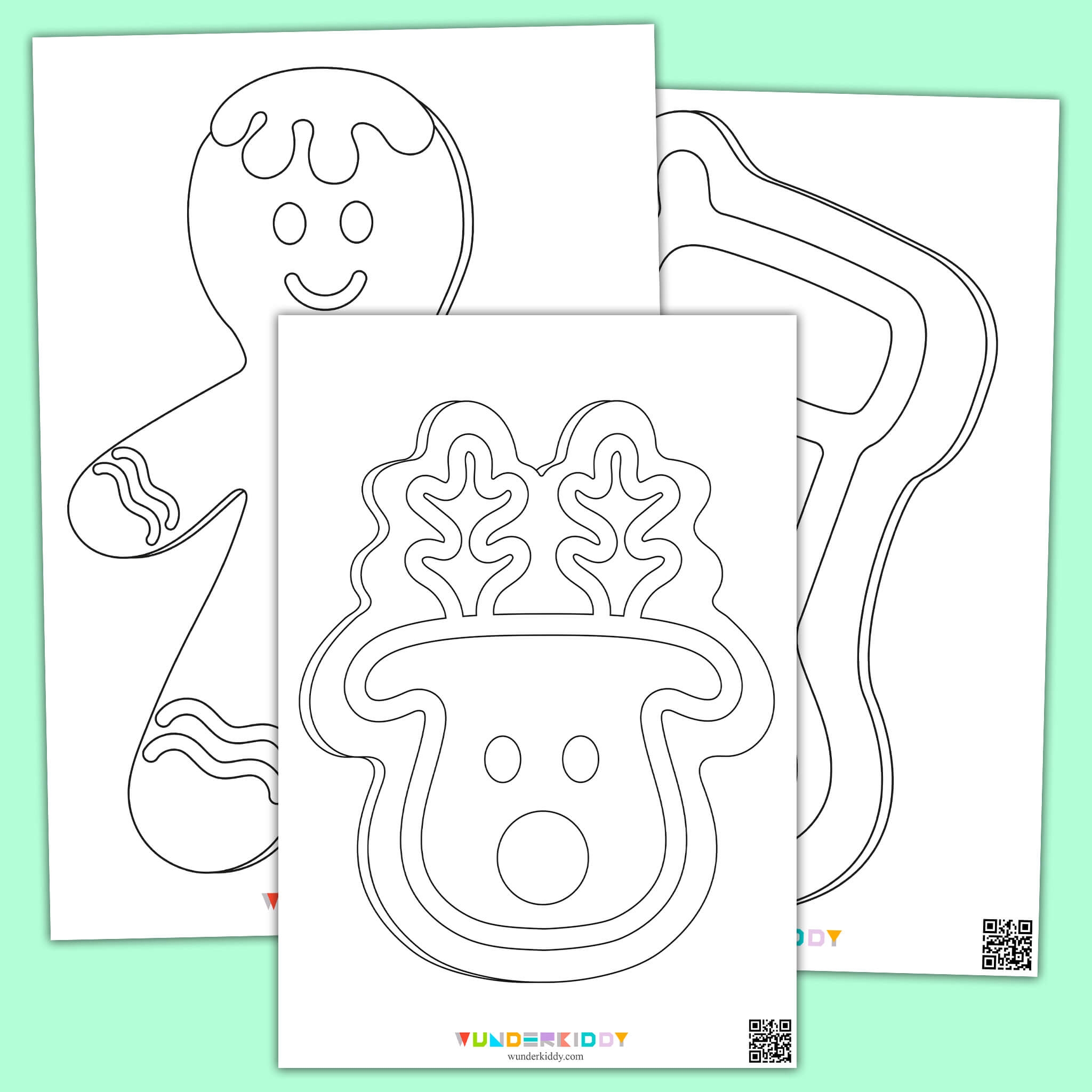 Printable Christmas Cookie Coloring Pages And Craft Template