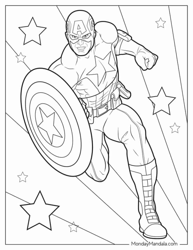 superhero color pages printable