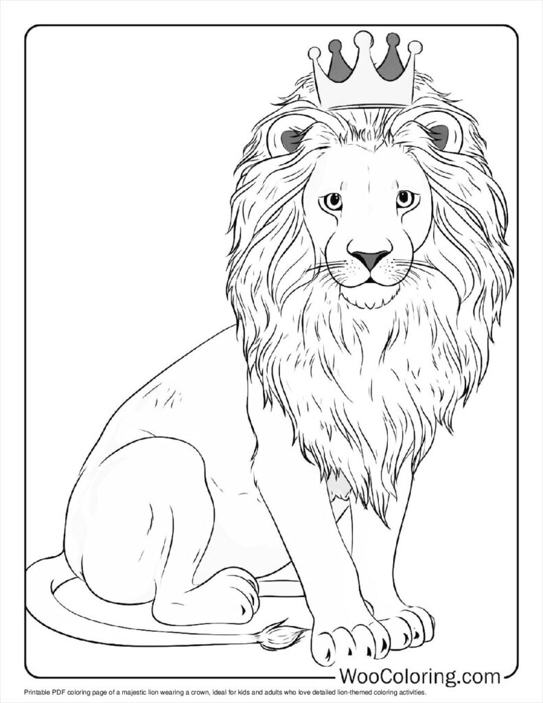 100 Lion Coloring Pages Free PDF To Print Woo Coloring