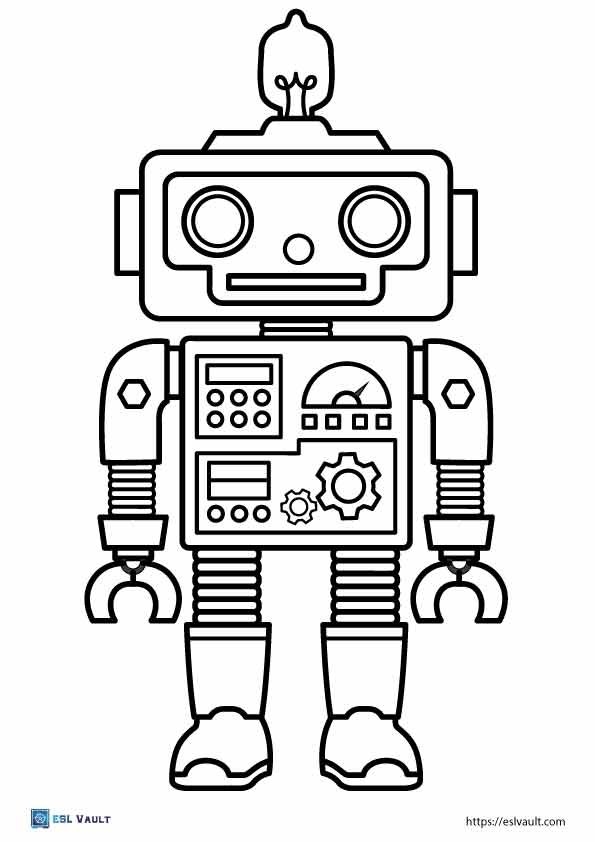 17 Free Robot Coloring Pages PDF ESL Vault 17 Free Robot Coloring Pages PDF ESL Vault
