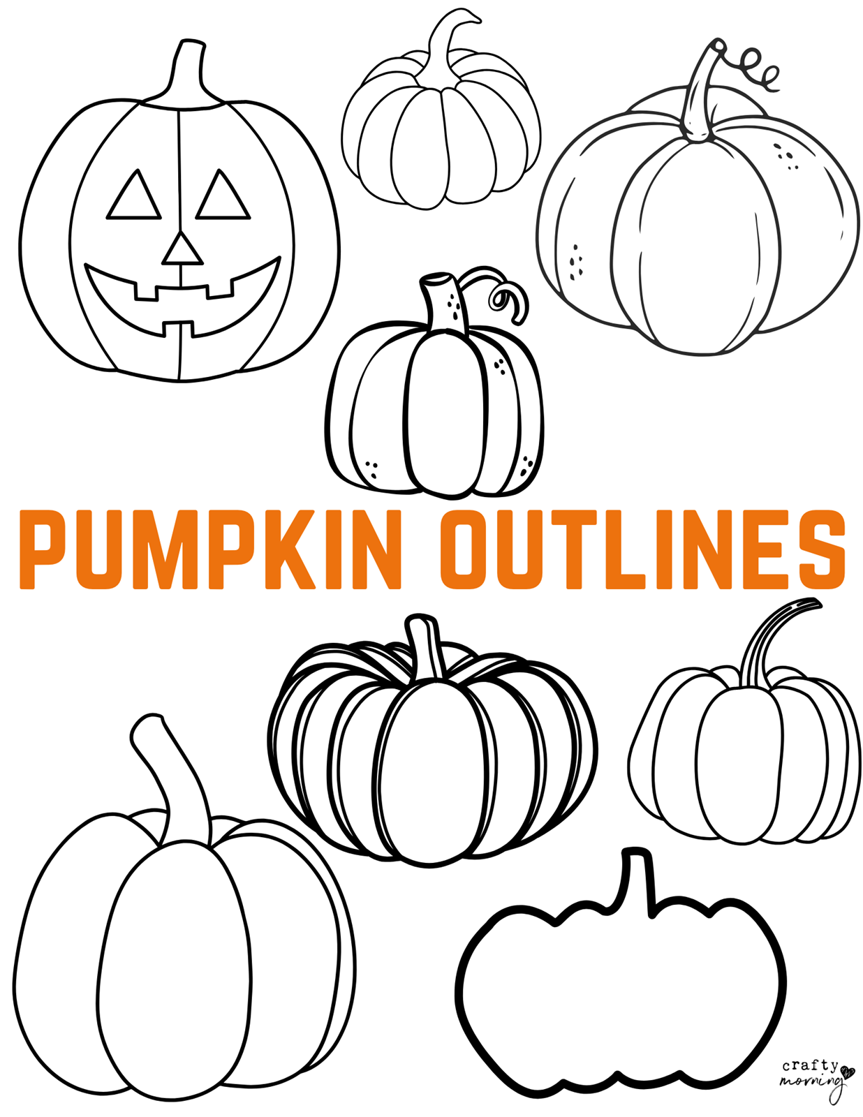 20 Free Pumpkin Outline Printables Crafty Morning