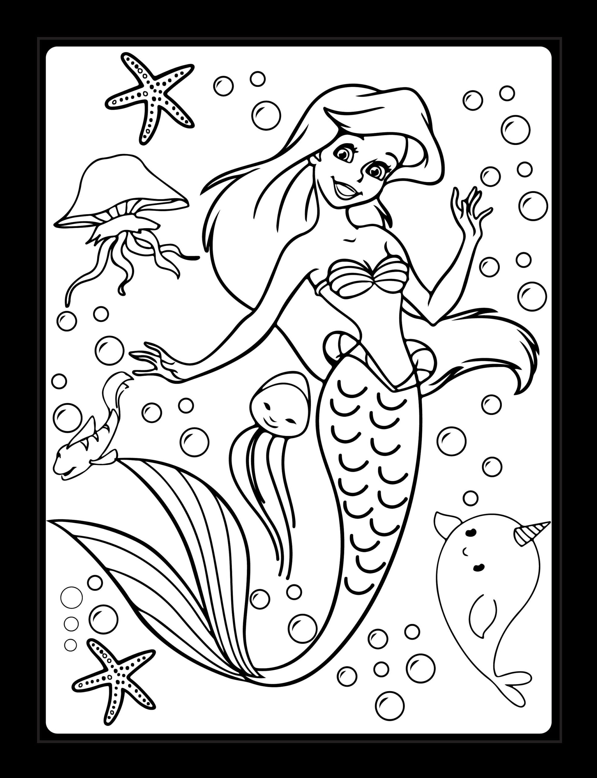 mermaid coloring pages printable