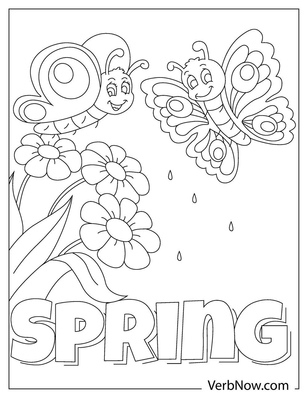 spring coloring pages printable pdf