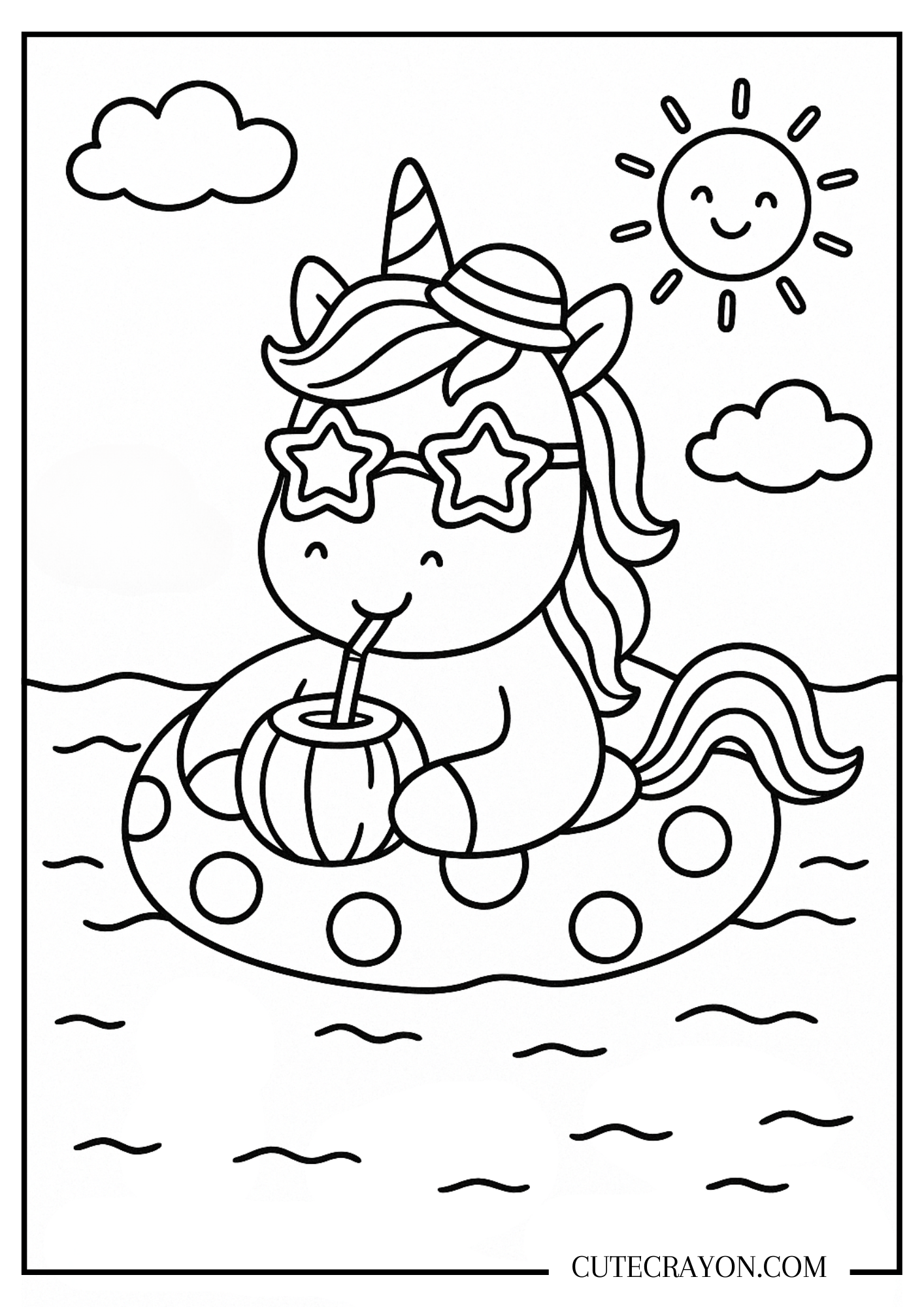 simple summer coloring pages