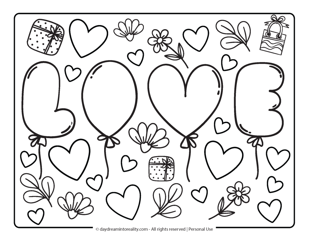 30 Free Valentine s Day Coloring Pages PDF Daydream Into Reality