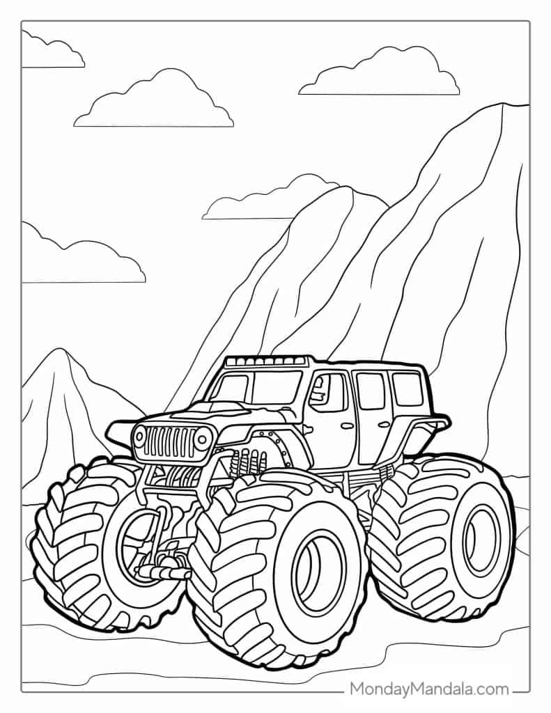 monster truck images to color