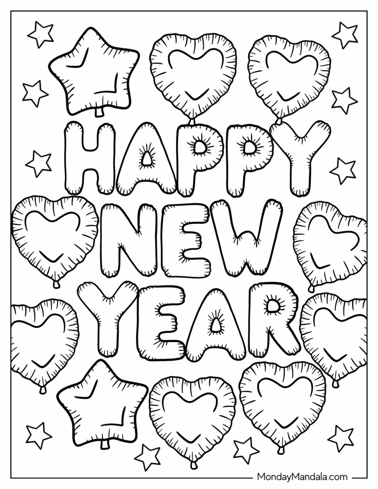 new year coloring sheets
