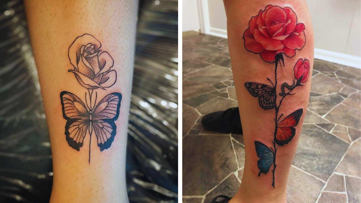 33 Stunning Rose With Butterfly Tattoo Designs For 2024 Page 2 Eye On Tattoos