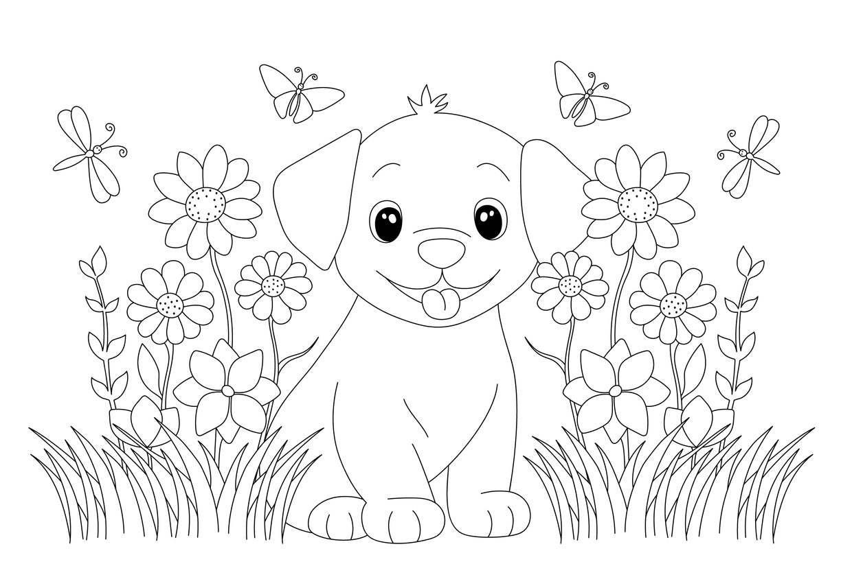 puppy coloring sheets to print