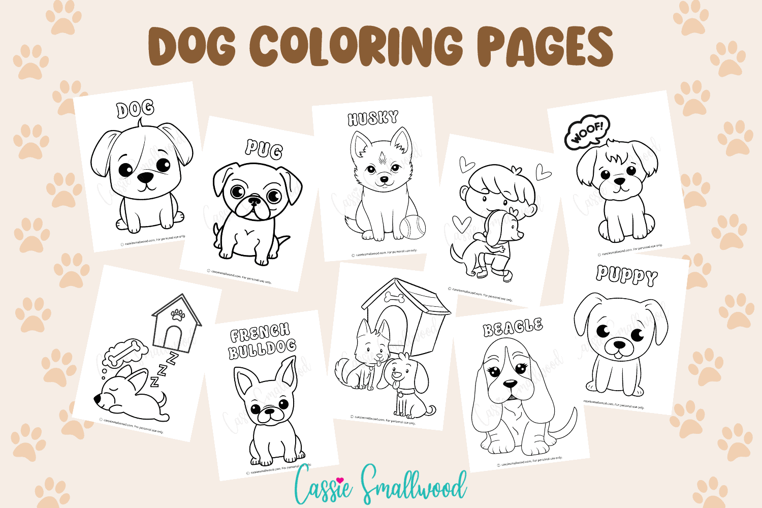 pictures of dogs to color for free