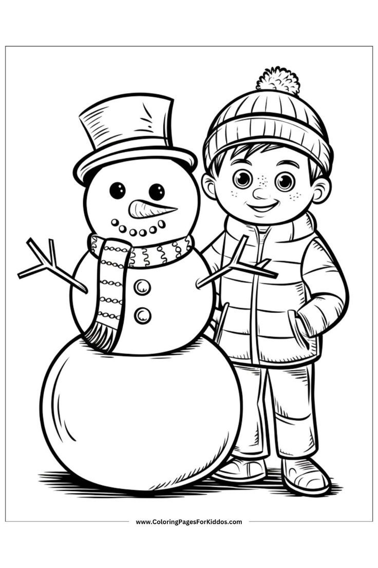 45 Cute Winter Coloring Pages Printable For Kids