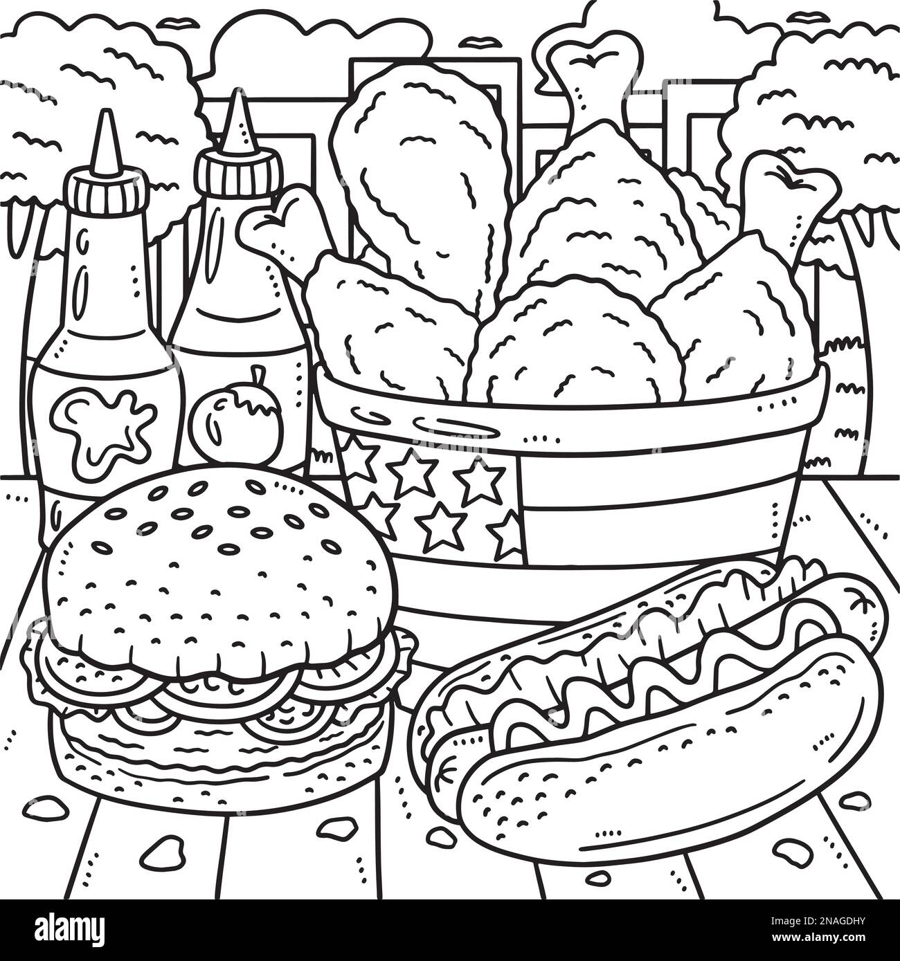 4th Of July Traditional Food Coloring Page Stock Vector Image Art Alamy 4th Of July Traditional Food Coloring Page Stock Vector Image Art Alamy