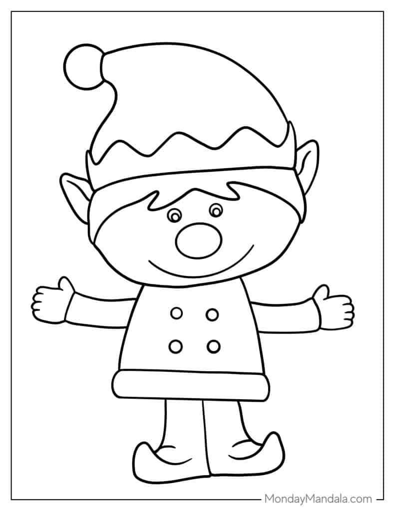elf pictures to color