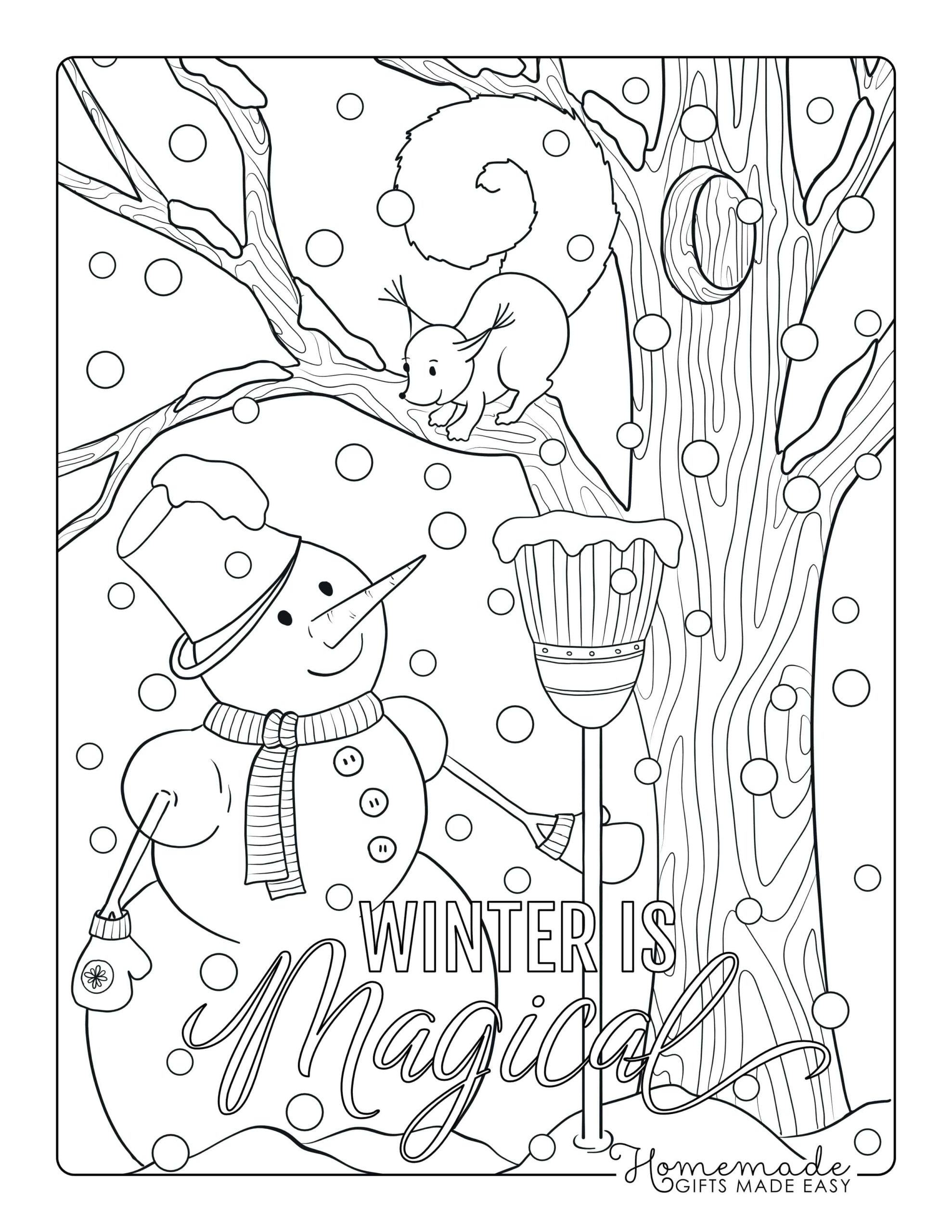 winter coloring pages free printable