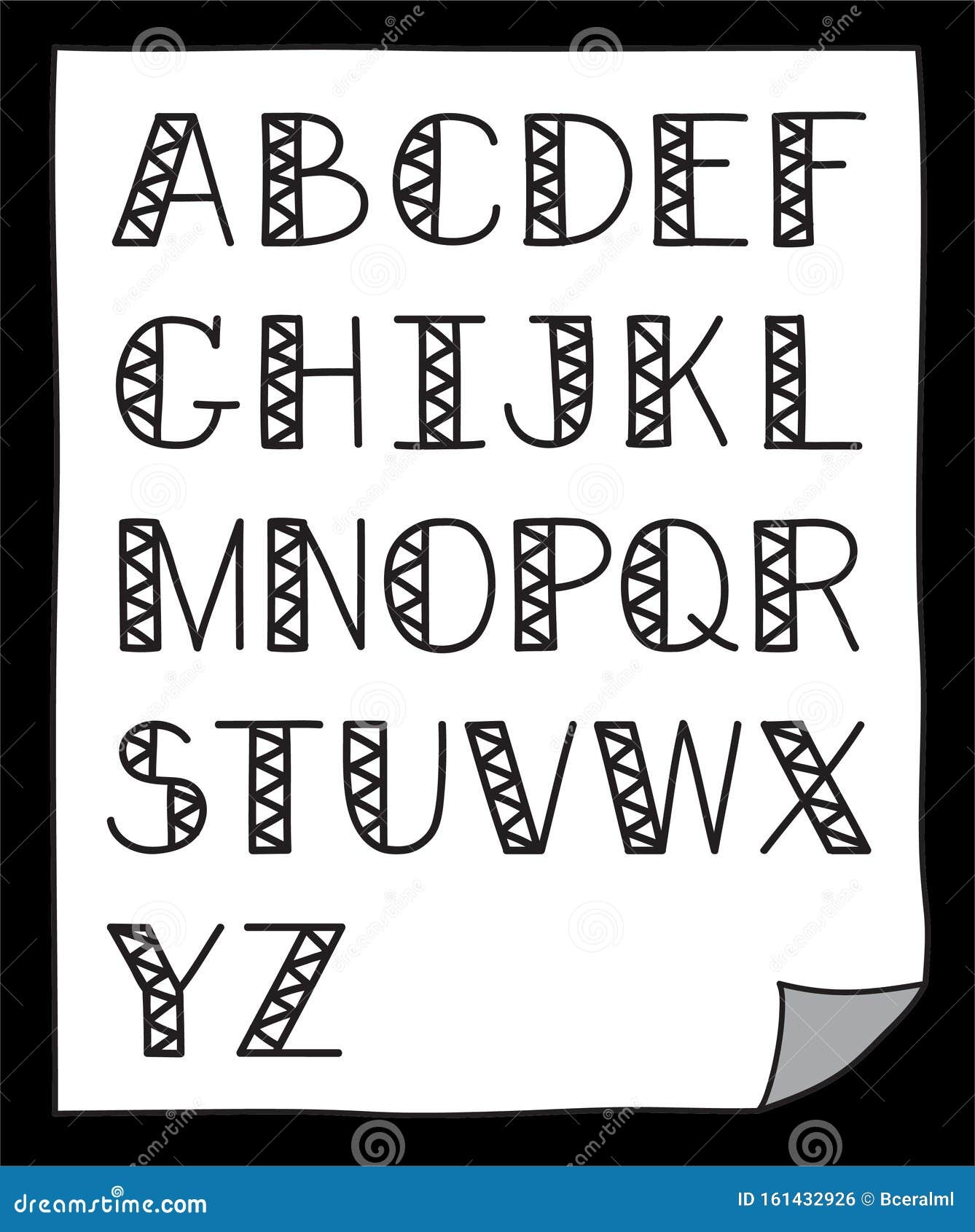 A To Z Alphabet Fonts Styles Stock Vector Illustration Of Drawing School 161432926