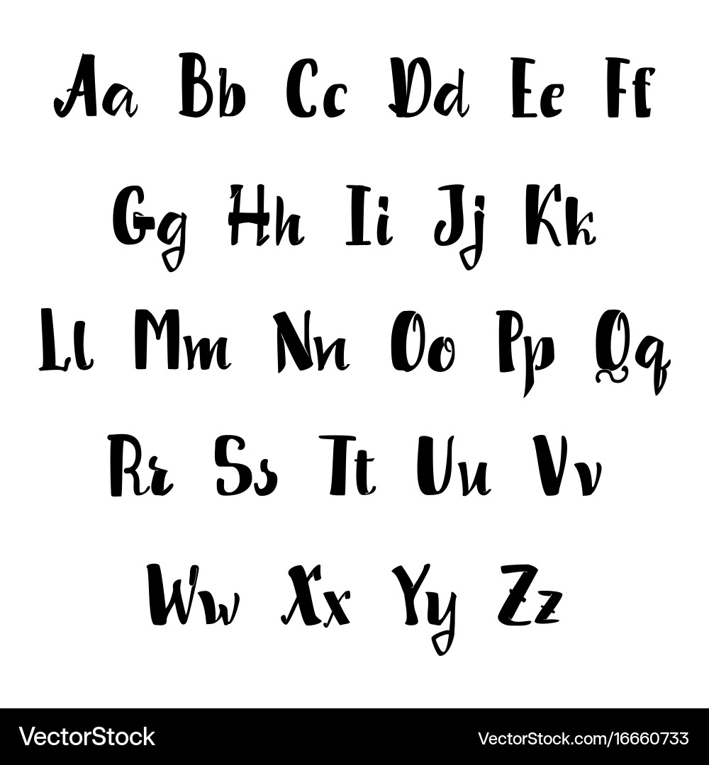 Alphabet Calligraphic Font Unique Custom Royalty Free Vector VectorStock