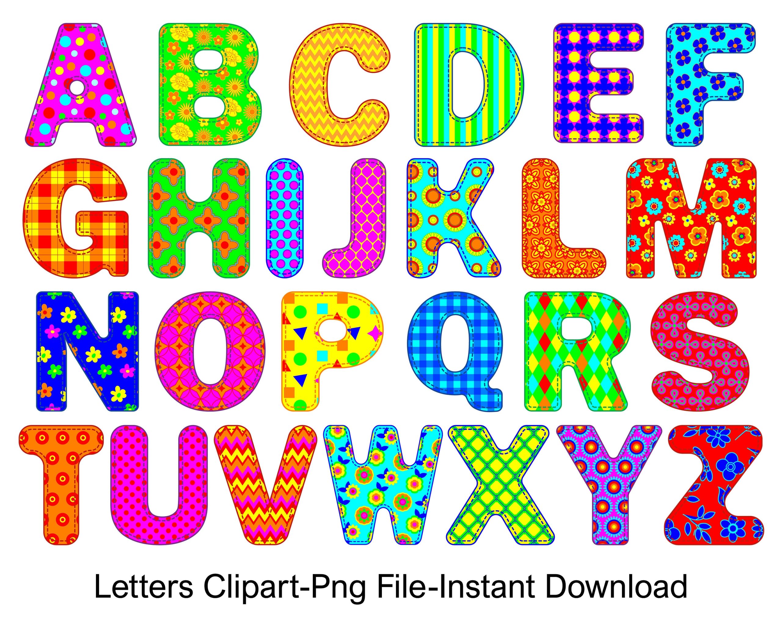 Alphabet Clipart Colorful Alphabet Letters Clip Art Colorful Letters Digital Alphabet Clipart Letters Clipart Commercial Use Etsy