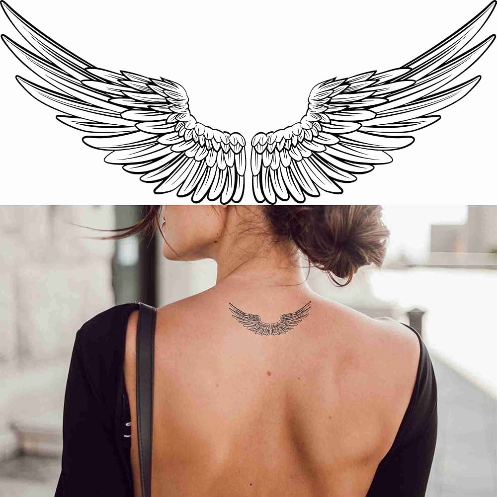 Amazon Eagle Tattoo 6 Sheets Temporary Tattoos Pair Of Spread Out Eagle Bird Or Angel Wing Temporary Tattoo Neck Arm Chest For Women Men Adults Beauty Personal Care