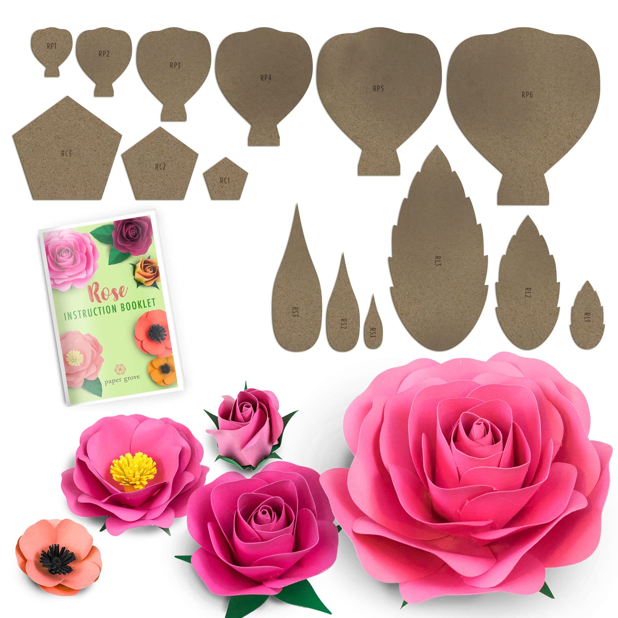 Amazon Paper Flower Template Kit Rose And Bonus Poppy 4 Styles Rose 1 18 Amazon Paper Flower Template Kit Rose And Bonus Poppy 4 Styles Rose 1 18