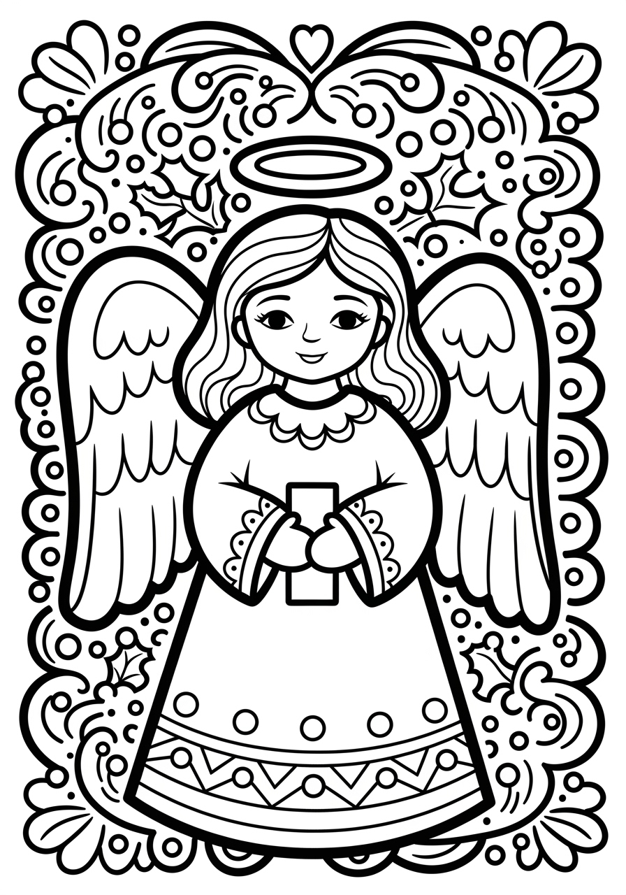 Angel Christmas Coloring Page Printable And Fun