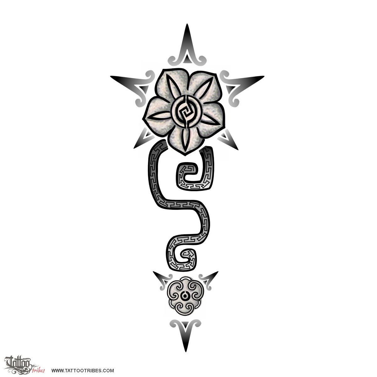 Aztec Flower Friendship Freedom Aztec Flower Morning Glory Original Tribal Tattoo Design Aztec Flower Friendship Freedom Aztec Flower Morning Glory Original Tribal Tattoo Design
