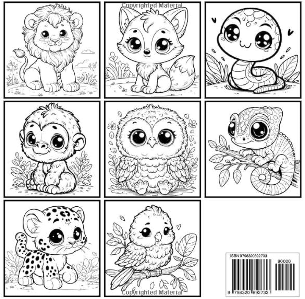 Baby Animals Adorable Coloring Book For Kids 5 12 Super Cute Coloring Pages With Puppy Kitten Sloth Leopard Llama Koala And Many More For Boys And Girls Davidson A Davidson A 9798320892733 Amazon 