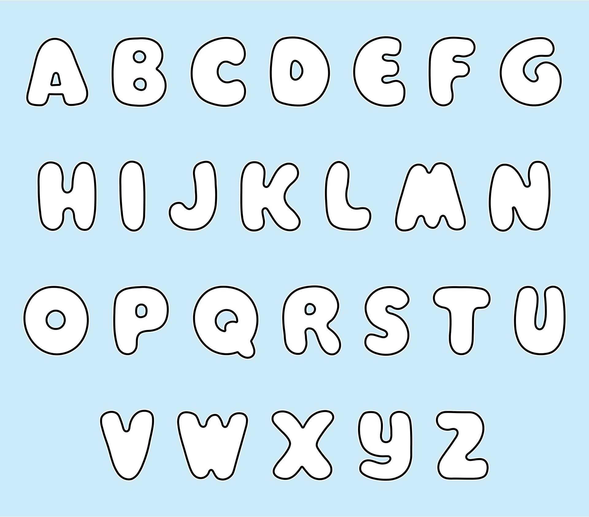 Big Bubble Letters Alphabet