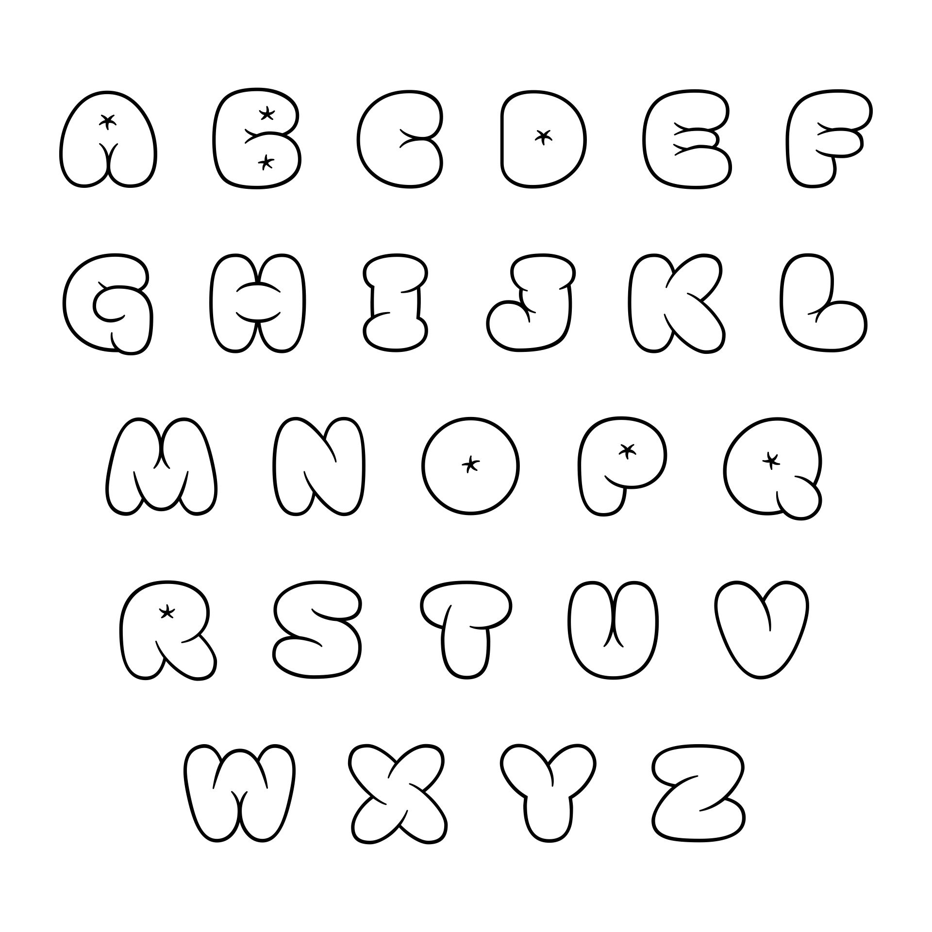Big Bubble Letters Printable Printable Party Favors Big Bubble Letters Printable Printable Party Favors