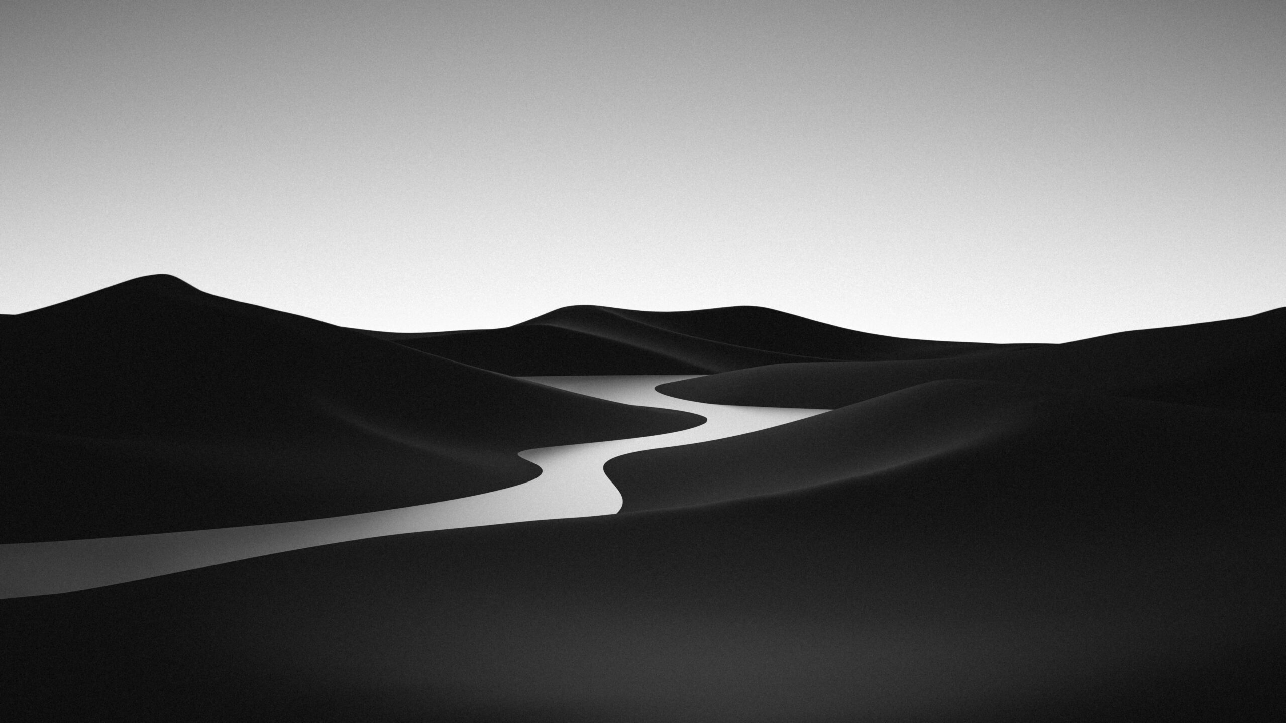 Black And White Wallpaper 4K Landscape Desert River