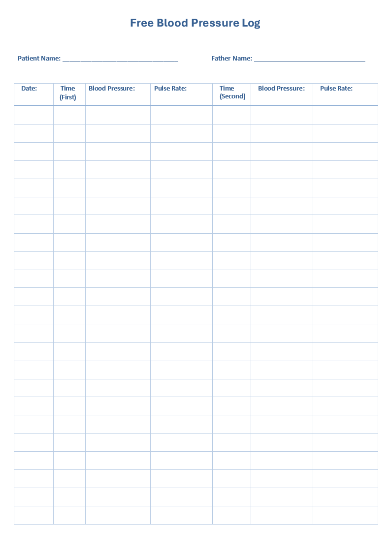 printable blood pressure log printable blood pressure log