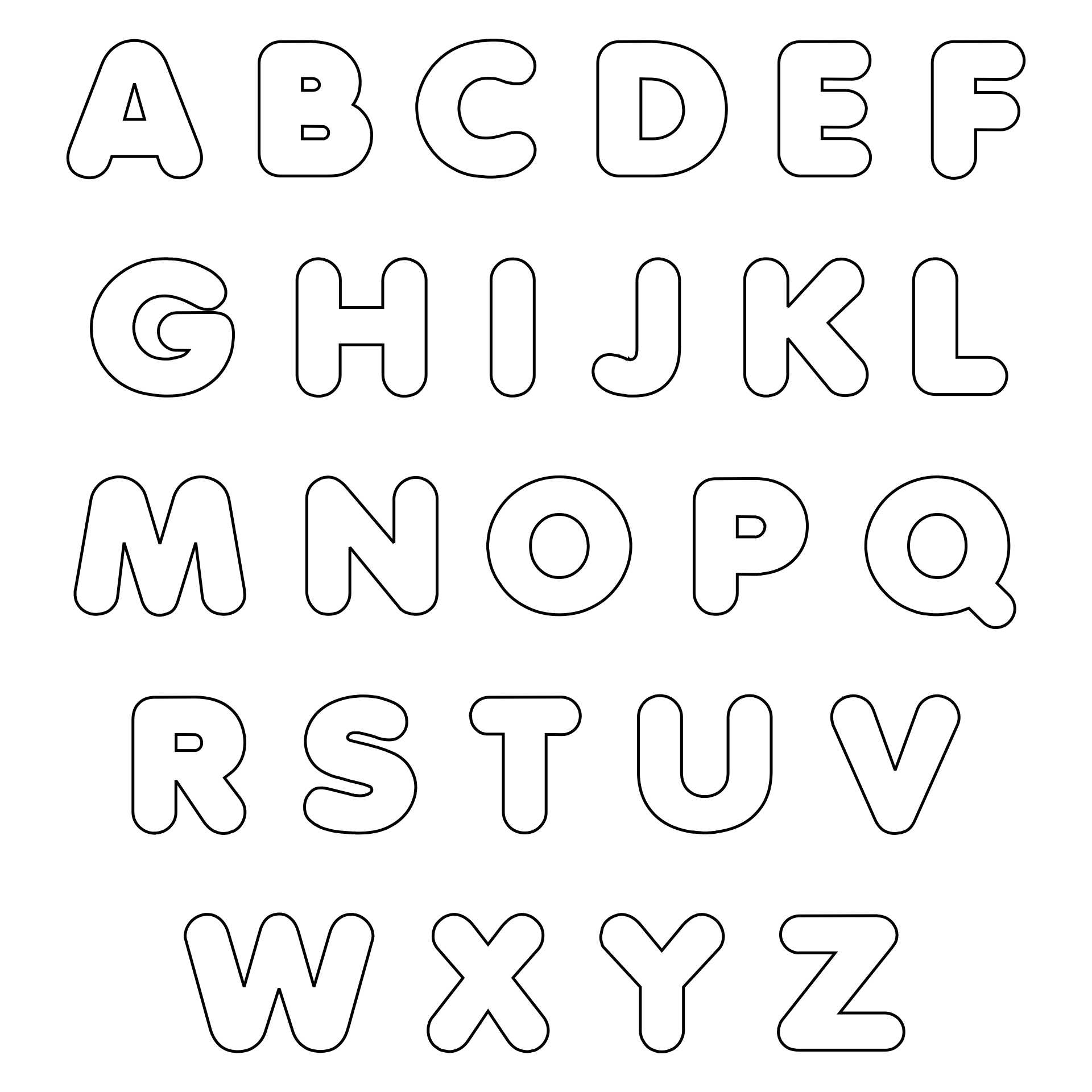 letters of the alphabet bubble letters