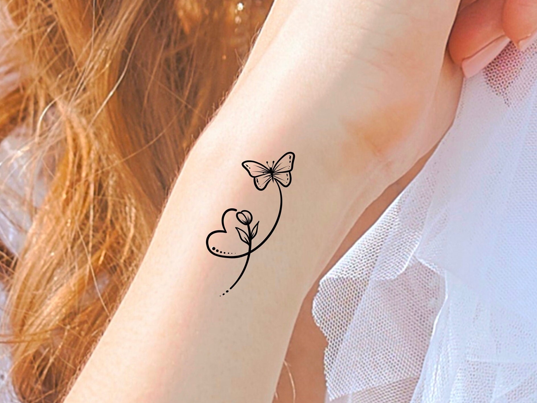 Butterfly Heart Temporary Tattoo Etsy Butterfly Heart Temporary Tattoo Etsy