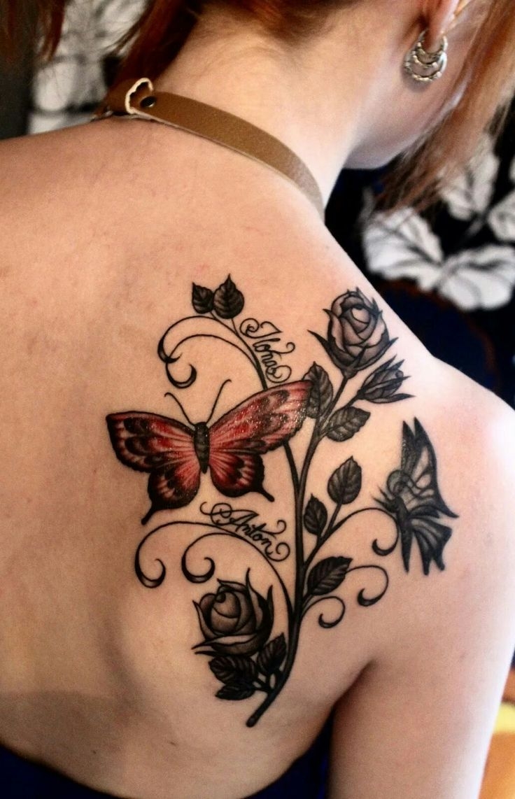 tattoos of butterflies and roses tattoos of butterflies and roses