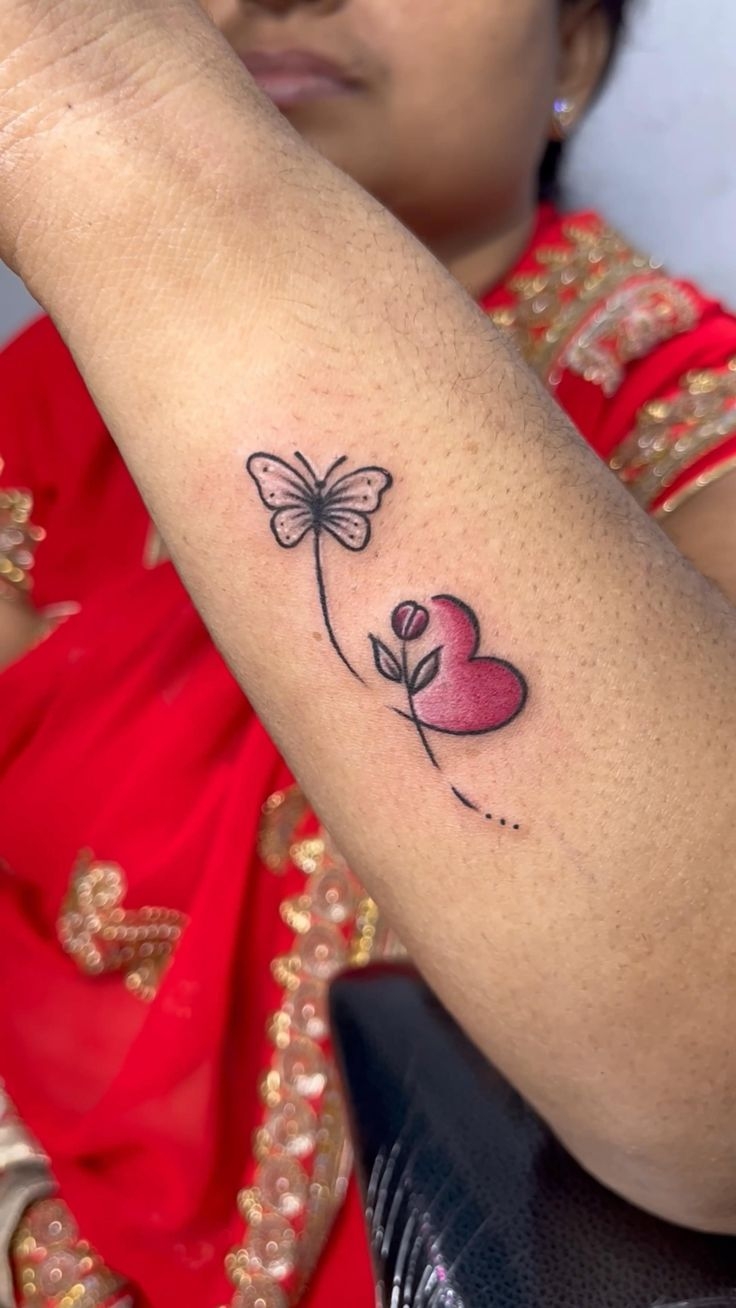 Butterfly With Heart Tattoo Butterfly With Heart Tattoo