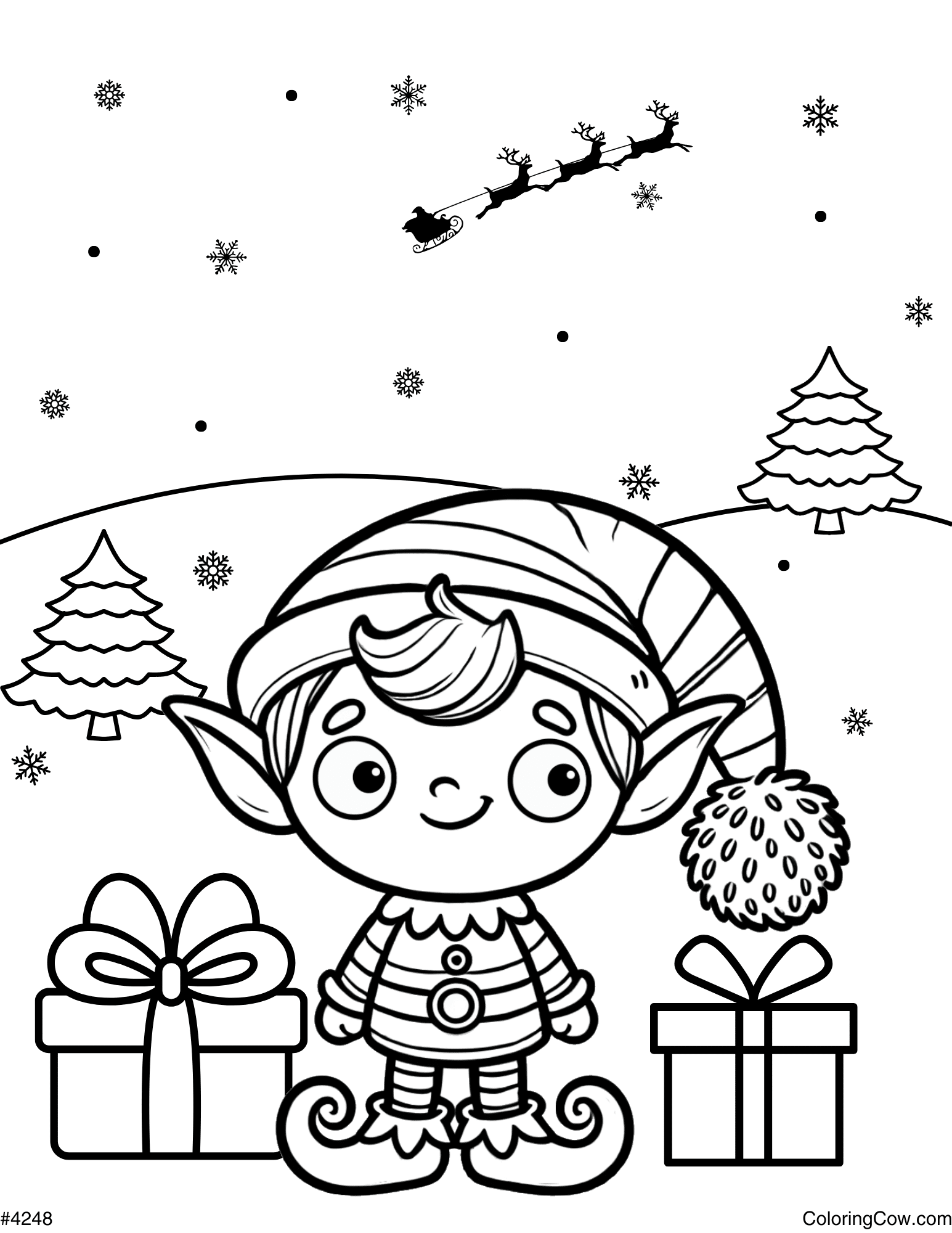 colouring pages of elves colouring pages of elves