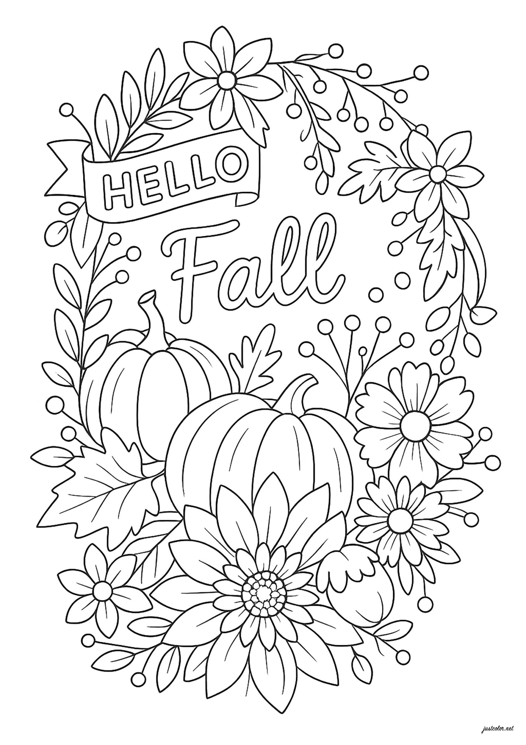 free printable autumn coloring pages